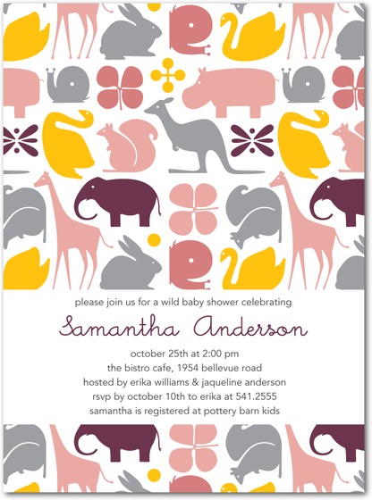 zoology girl invitation dwell studio baby shower