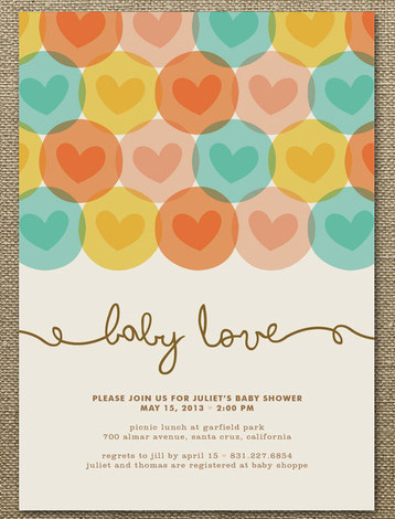 Sweet Modern Baby Love Baby Shower Invite