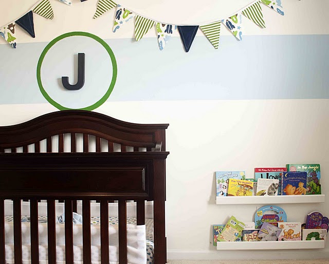 pennant banner nursery book rack