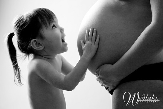 baby bump and toddler
