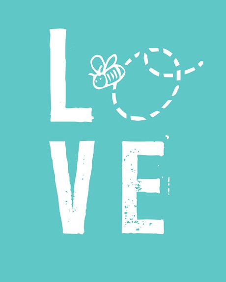 Love Poster with Bee for Baby - Free Printable