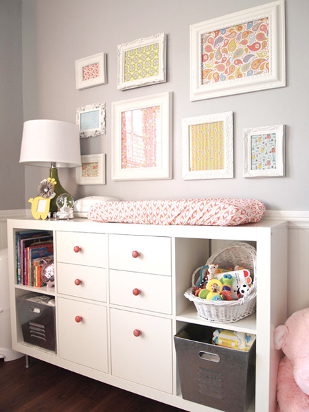 pink gray girl nursery