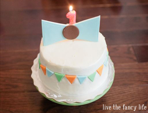 Mustache Little Man Birthday Cake | Featured on Chic & Cheap Nursery