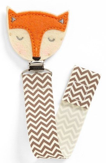 Fox pacifier clip